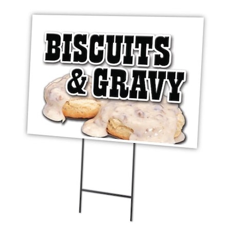 Signmission Biscuits & Gravy Yard Sign & Stake outdoor plastic coroplast window, C-2436-DS-Biscuits & Gravy C-2436-DS-Biscuits & Gravy